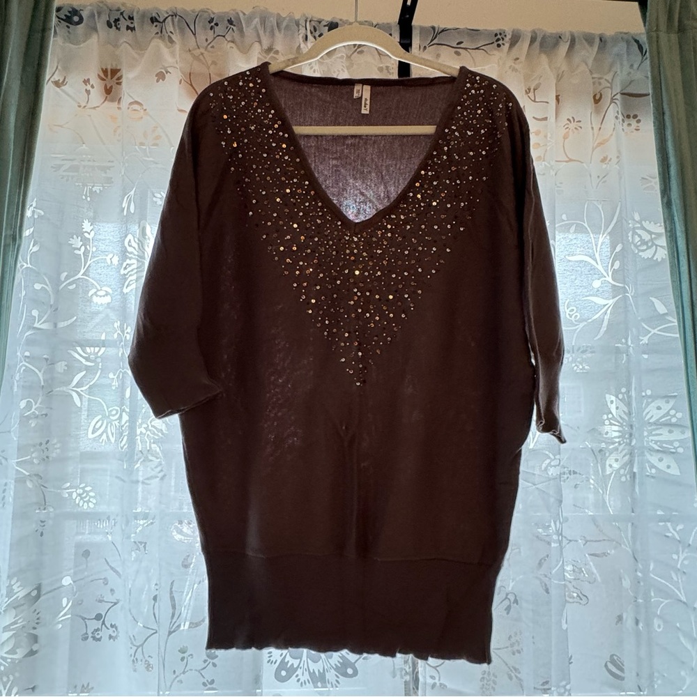 Studio Y | dusty purple glitter sweater | XXL